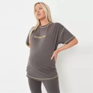 Missguided Maternity Contrast Stitch Tee - Black