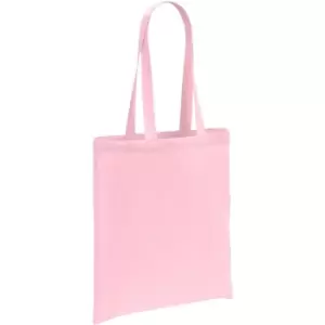 Cotton Long Handle Shopper Bag (One Size) (Light Pink) - Brand Lab