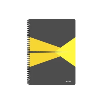 Office Notebook A4 Ruled, Wirebound with Polypropylene Cover 90 Sheets. Yellow - Outer Carton of 5
