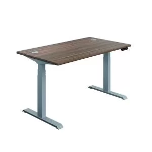 Jemini SitStand Desk with Cable Ports 1600x800x630-1290mm Dark