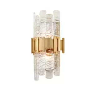 Ciro 2 Light Wall Sconce ANTIQUE Leaf Stainless, Glass