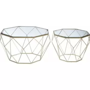 Arcana Set of 2 Clear Glass Tables - Premier Housewares