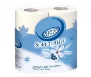 Sofidel UK Nicky Soft Touch Toilet Tissue - 4 Pack