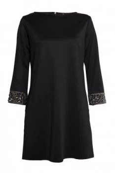 French Connection Deja Sparkle Long Sleeve Tunic Dress Nearly Black