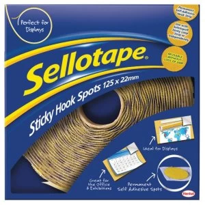 Sellotape Sticky Hook Spots 22mm in Handy Dispenser Pack of 125 Spots