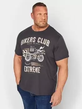 BadRhino Bikers Club T-Shirt, Grey, Size 7-8Xl, Men