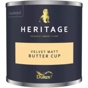 Dulux Heritage Velvet Matt Butter Cup Matt Emulsion Paint 125ml