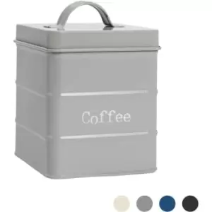 Harbour Housewares - Vintage Metal Kitchen Coffee Canister - Grey
