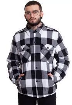Brandit Lumber Jacket, White-Black, Male, Jackets & Outerwear, 9478-46