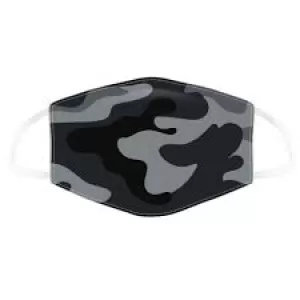 Black & Grey Camouflage Reusable Face Covering - Large