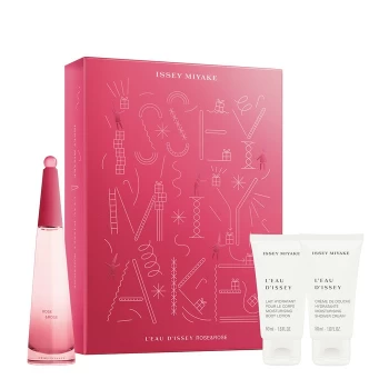 Issey Miyake LEau DIssey Rose & Rose Gift Set 50ml Eau de Parfum + 50ml Body Lotion + 50ml Shower Cream