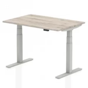 Air 1200/800 Grey Oak Height Adjustable Desk with Silver Legs