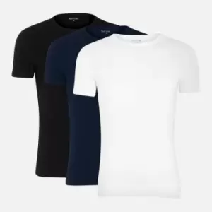 Paul Smith Mens 3 Pack Crewneck T-Shirts - Black/White/Inky Blue - S