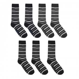 Kangol Formal Socks 7 Pack - Bk Ch Nv Stripe