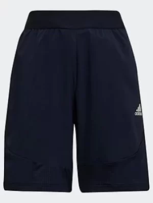 Boys, adidas Xfg Aeroready Sport Shorts, Black/White, Size 7-8 Years