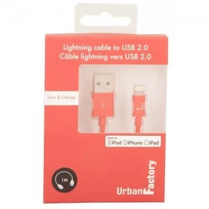 Urban Factory Cable USB to Lightning MFI certified - Red 1m (retail packaging)