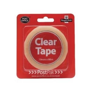 Postpak Clear Sticky Tape 19mm Pack of 12 P12
