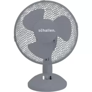 Schallen - Small 9' Portable Desk Table Oscillating Cooling Fan with 2 Speed Setting & Quiet Operation in Grey