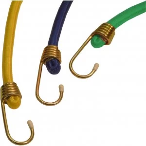 Olympia Bungee Cord Set 600mm Green Pack of 6