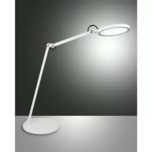 Fabas Luce Regina Integrated LED Table Lamp White Glass