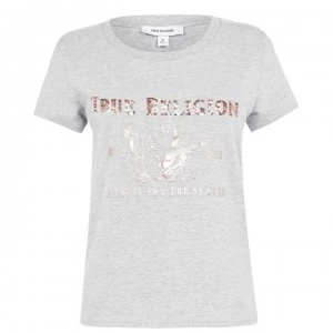 True Religion Buddha T Shirt - Grey Marl