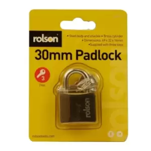 Rolson 30mm Black Padlock