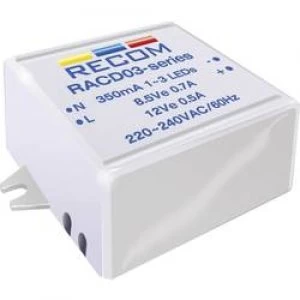 Constant current LED driver 3 W 350 mA 12 Vdc Rec