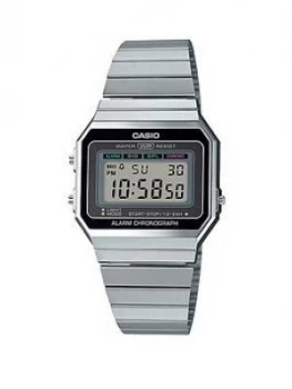 Casio Casio Retro Black Digital Dial Stainless Steel Bracelet Watch