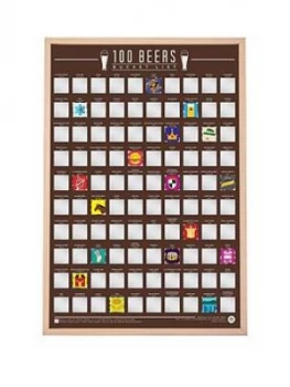 Gift Republic 100 Beers Bucket List Scracth Off Poster