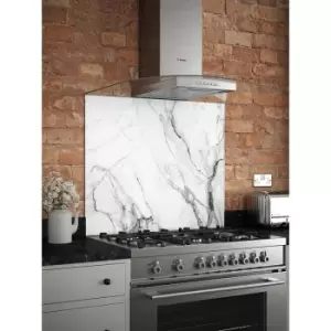 Splashback - Carrara Marble Glass Kitchen 900mm x 750mm - White