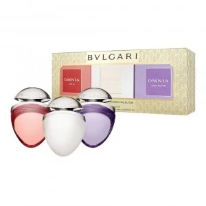 Bvlgari Omnia Jewels Charms Fragrance Gift Set 15ml Crystalline Eau de Toilette + 15ml Coral Eau de Toilette + 15ml Amethyste Eau de Toilette