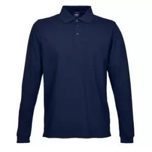 Tee Jays Mens Luxury Stretch Long Sleeve Polo Shirt (2XL) (Navy Blue)