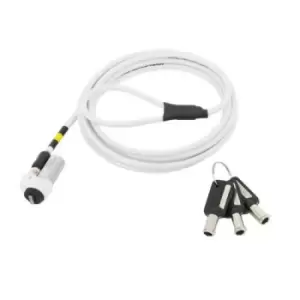 Mobilis 001328. Product colour: White Best uses: Notebook Lock type: Key. Cable length: 1.8 m Cable diameter: 4mm Weight: 138 g