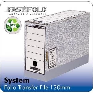 Fellowes System 120mm Folio Trans File Grey Pack 10 35228FE