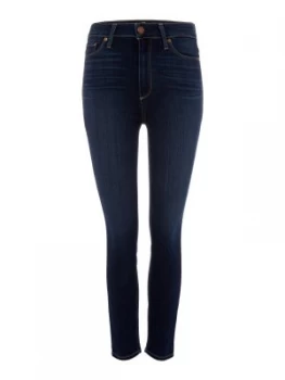 Paige Margot High Rise Skinny Cropped Jeans Denim Dark Wash