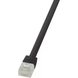 LogiLink CF2013U RJ45 Network cable, patch cable CAT 6 U/UTP 25.00cm Black highly flexible