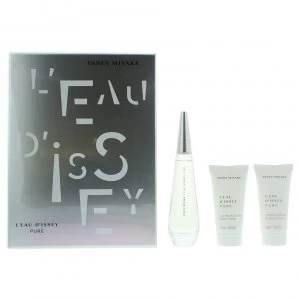 Issey Miyake LEau DIssey Pure Gift Set 50ml Eau de Parfum + 50ml Body Lotion + 50ml Shower Gel
