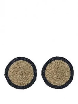 Creative Tops Naturals Woven Grass Placemats In Blue ; Set Of 2