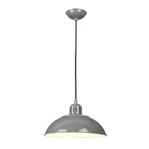 1 Bulb Ceiling Pendant Light Fitting Grey LED E27 60W Bulb