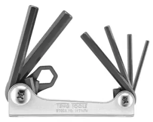Teng Tools 1471AFA 6 Piece AF Folding Hex Key Set with Chrome Case