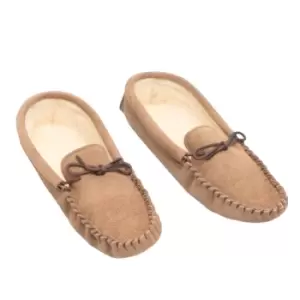 Mokkers Mens Jake Real Suede Moccasin Slippers (6 UK) (Light Taupe)