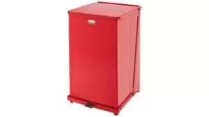 Rubbermaid Commercial Products Defenders 95L Red Pedal Galvanised Steel Waste Bin