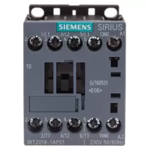 Siemens SIRIUS Innovation 3RT2 3 Pole Contactor - 16 A, 230 V ac Coil, 3NO, 7.5 kW
