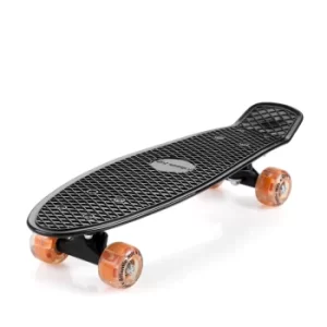 Retro Skateboard Black/Orange with LED