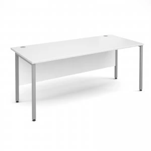Maestro 25 SL Straight Desk 1800mm x 800mm - Silver H Frame White top