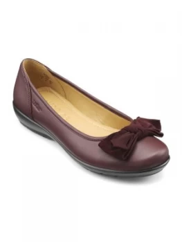 Hotter Jewel Bow Front Ballerina Shoes Maroon