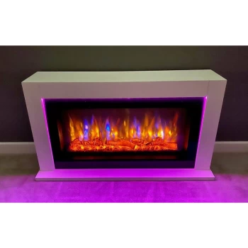 Suncrest - Lumley Electric Fireplace Fire Heater Heating Real Log Effect Lighting