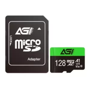 AGI 128GB TF138 MicroSDXC Card with SD Adapter UHS-I Cass 10 / V30 / A1 App Performance