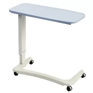 NRS Healthcare Easylift Overbed / Chair Table Light Blue - Wheelchair version