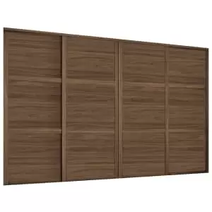 Spacepro Shaker Carini Walnut Frame 3 Panel Sliding Door Kit with Colour Matched Track - 4 x 914mm